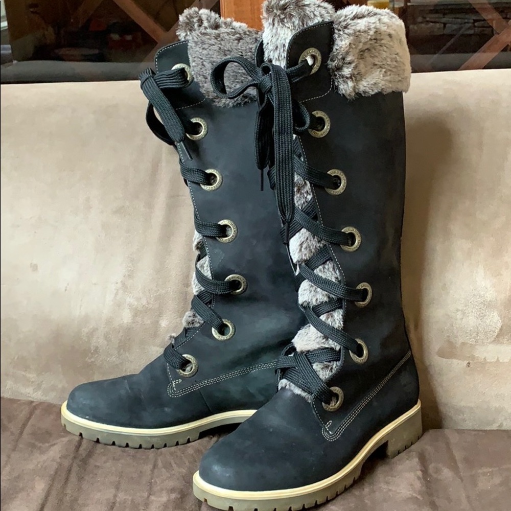 Timberland tall winter boots black 7.5 M